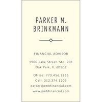 Vertical Diamond Motif Business Cards - Raised Ink