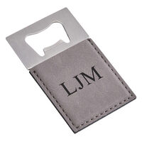 Grey Leatherette Bottle Opener