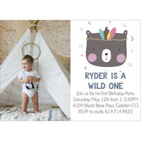 Birthday Bear Photo Invitations