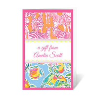 Pink and Orange Tall Zebra Folded Gift Enclosures