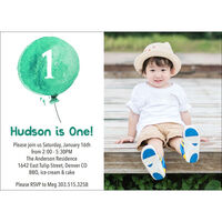 Green Birthday Balloon Invitations