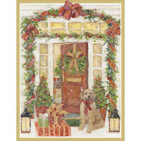 Dog and Open Door Holiday Cards