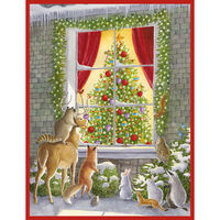 Woodland Animals at Window Holiday Cards