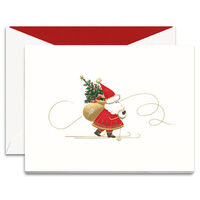 Skiing Santa Folded Holiday Cards