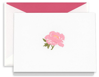 Peony Boxed Folded Note Cards - Hand Engraved