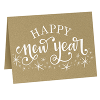 Happy New Year Folded Shimmer Holiday Cards