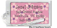 Pink Flowers ID Luggage Tags
