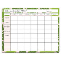 Tropical Leaves Family Weekly Scheduler