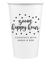 Confetti Dot Zoom Happy Hour Paper Coffee Cups