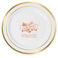 Bridal Shower Ribbon Premium Banded Plastic Plates