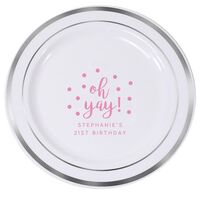 Confetti Dots Oh Yay! Premium Banded Plastic Plates