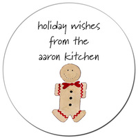 Gingerbread Round Gift Stickers
