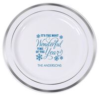 Wonderful Time of the Year Premium Banded Plastic Plates
