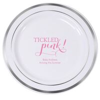 Tickled Pink Premium Banded Plastic Plates