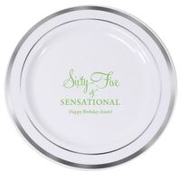 Sixty-Five & Sensational Premium Banded Plastic Plates
