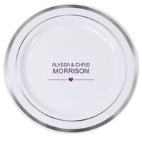 Heart With Lines Premium Banded Plastic Plates