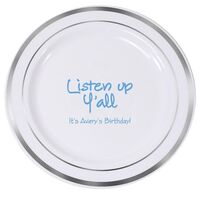 Studio Listen Up Y'All Premium Banded Plastic Plates