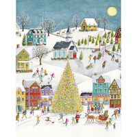 Winter Village Scene Holiday Cards