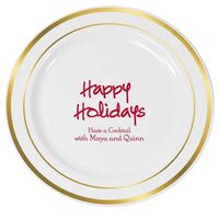 Studio Happy Holidays Premium Banded Plastic Plates