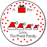 Santa Hat Gift Stickers