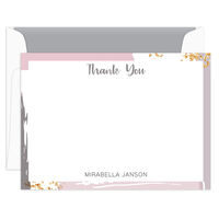 Abstract Brush Stroke Flat Thank You Note Cards