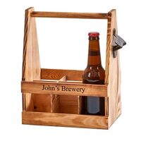 6 Bottle Wooden Beverage Caddy