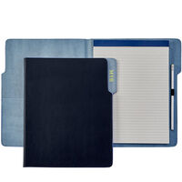 Personalized Navy Leather Padfolio