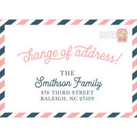 Pink Change of Address Moving Announcements