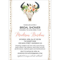 Floral Steer Invitations