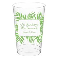 Palm Leaf Frame Clear Plastic Cups