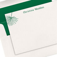 Corner Palm Leaf Flat Note Cards - Letterpress