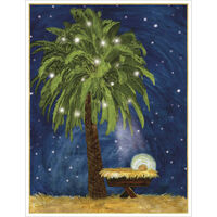 Manger and Palm Tree Holiday Cards