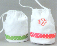 Shower or Beach Bag with Ribbon Trim
